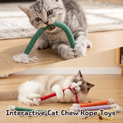 Jeffdad 6 Pcs Cat Toys Chew Ropes, Interactive Kitten Teething Toys - Image 6