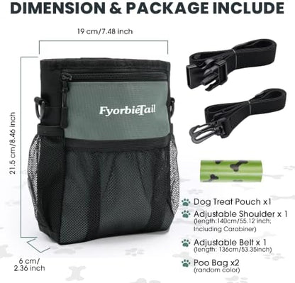 Dog Treat Pouch, 4 Cup Training Bag, Magnetic Closure, 3 Way Wear, Gray - Image 3