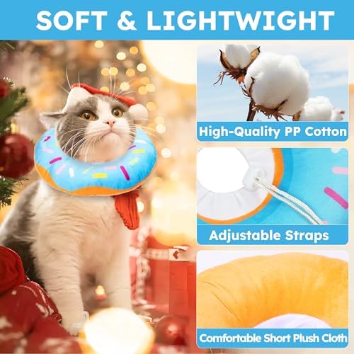 Hpetppy Cat Cone Collar Soft, Cat Recovery Collar for Wound Healing Cute Cat Donut Adjustable Cat Cones to Stop Licking Comfortable Lightweight Neck Elizabethan Collars for Cats Kittens After Surgery - Image 4