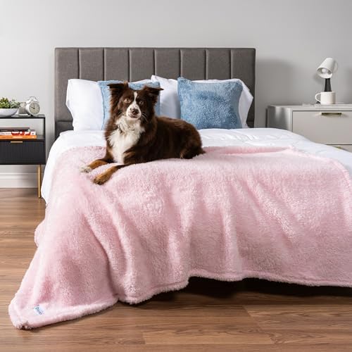 PetAmi Soft Plush Sherpa Dog Blanket for Pet Cat, Large 40x60, Pink - Image 3