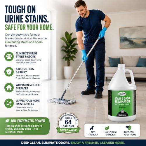 Strong Stain & Odor Eliminator - Cats & Dog Enzymatic Urine Destroyer -MADE IN USA- Fresh Scent Multi-Purpose Pet Stain Remover for Floors, Carpet, Bathrooms, Drains & Trash Deodorizer cleaner, 128oz - Image 2