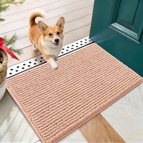 OLANLY Dog Door Mat for Muddy Paws 24x16, Extra Absorbent Chenille Mud Mat by OLANLY