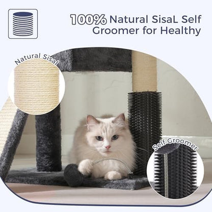 Cat Tree with Large Top Bed 28”Cat Tower with Scratching Post - Image 5