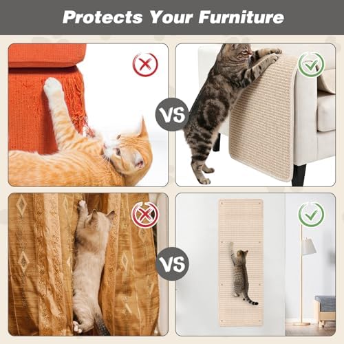 FHTONGE 39.4x15.8 Thickened Cat Wall Climbing Carpet with 16 Fixed Nails - Image 4