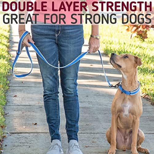 Leashboss 6ft Ultra Comfort Double-Thick Soft Padded Handle Reflective Leash for Large, Medium, and Small Dogs/Puppies | Heavy Duty Nylon - Image 6