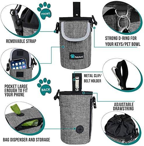 PetAmi Dog Treat Pouch, Large Hands-Free Training Bag, Gray - Image 3