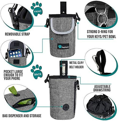 PetAmi Dog Treat Pouch, Large Hands-Free Training Bag, Gray - Image 3