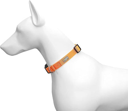 Dog Collar Orange Basic Adjustable Dog Collars with Breathable Quick Release Nylon Pet Collar for Puppy Small Medium Large Dogs Boy