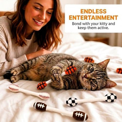 Glaciart One Swabs Cat Toys with Catnip - 4 Pk | Durable for Chew, Cute Cat Toys Interactive Kitty for Boredom, Exercise, & Play | Filled w/Organic Catnip for Anxiety & as Digestive Aid | Gift Idea - Image 5
