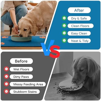 Dog Cat Food Mat, Absorbent Pet Feeding Mat for Food and Water Bowl - Image 5