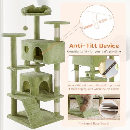 Sweetcrispy 54-inch Cat Tree Tower with Scratching Posts, Indoor Use - Image 6
