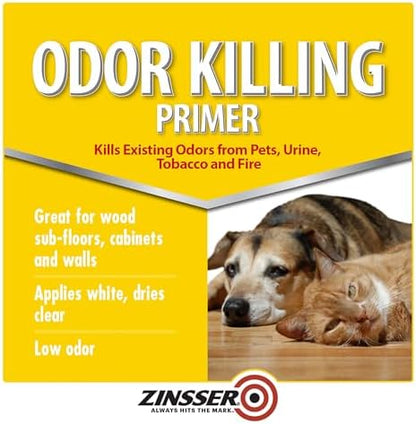 Rust-Oleum Zinsser 307648 Odor Killing Primer, White, Quart - Image 2