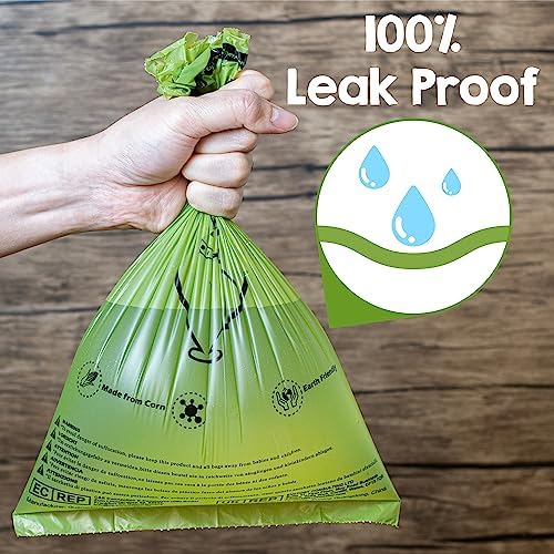 Dog Poop Bags Rolls with OK biobased Certified, 360 Pet Waste Bags, 100% Leak Proof Extra Thick and Strong Corn Starch Based - Image 4