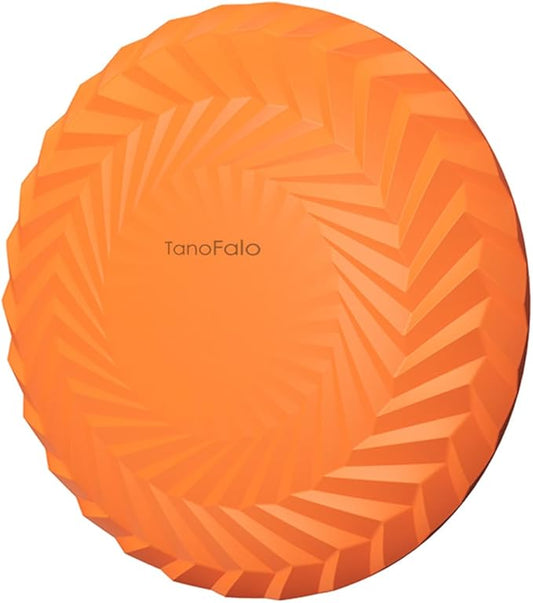 Dog Flying Disc, Dog Flyer Toy 7.2 Inch, Tear Resistant Soft TPR Material, Durable Interactive Outdoor Dog Fetch Toy-Floats in Water, Safe on Teeth for Large Dog, Puppies(Orange)