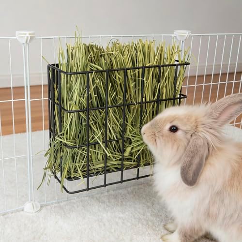 BESNEW Large Rabbit Hay Feeder,Upgraded Metal Guinea Pig Hay Feeder Hay-Leak Proof Bottom,Easy to Install,Bunny Supplies for Rabbit Guinea Pig Chinchilla Small Animals - Image 6