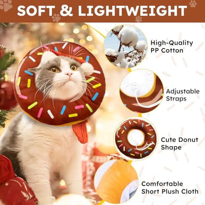 Hpetppy Cat Cone Collar Soft, Cat Recovery Collar for Wound Healing Cute Donut Adjustable Kittens Cones to Stop Licking Comfortable Lightweight Neck Elizabethan Collars for Cats Kittens After Surgery - Image 6