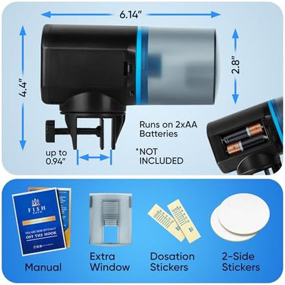 FISHNOSH Automatic Fish Feeder for Aquarium - New Generation 2026, Auto Food Dispenser with Timer for Small Tank, Big Aquariums & Pond (Blue) - Image 6