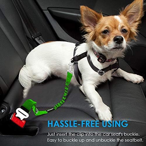 URPOWER 2 Pack Dog Seat Belt, Retractable Dog Car Harness Adjustable Pet Safety Belt with Elastic Bungee Buffer, Heavy Duty & Durable & 360 Degree Swivel Dog Seatbelts - Image 7