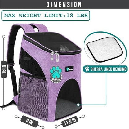 PetAmi Cat Backpack Carrier for Small Dogs and Large Cats, Airline Approved - Image 2