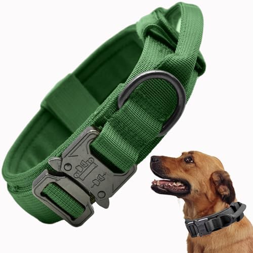 Tactical Dog Collar, Adjustable Military Training Collars, Emerald Green S by CADONO
