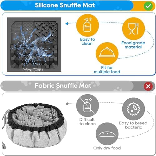 Silicone Snuffle Mat for Dog,Slow Feeder Lick Mat with Suction Cups for Slow Eating,Encourages Natural Foraging Skill,Relieving Stress,Pet Sniffing Mat for Small/Medium/Large Dog Cat (Black) - Image 6