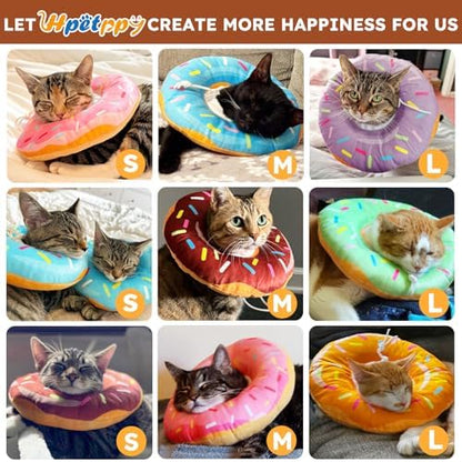 Hpetppy Cat Cone Collar Soft, Cat Recovery Collar for Wound Healing Cute Donut Adjustable Kittens Cones to Stop Licking Comfortable Lightweight Neck Elizabethan Collars for Cats Kittens After Surgery - Image 5