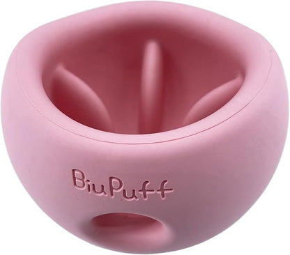 Treat Dispensing Dog Toy & Slow Feeder Bowl, Interactive Puzzle and Mental Toy for Anxiety Relief,Chase Play, and Use as Freezable Lick Bowl (Peach Pink, Medium 498g)