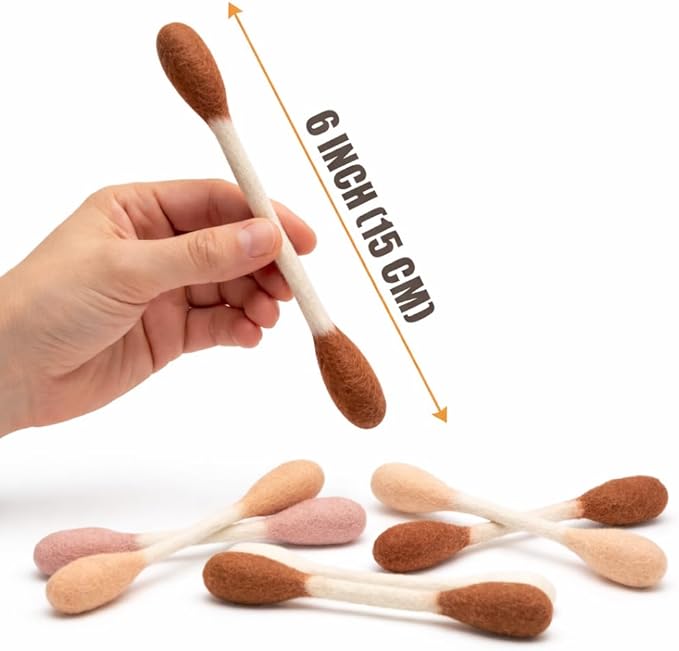 Glaciart One Swabs Cat Toys with Catnip - 6 Pk | Durable for Chew, Cute Cat Toys Interactive Kitty for Boredom, Exercise, & Play | Filled w/Organic Catnip for Anxiety & as Digestive Aid | Gift Idea