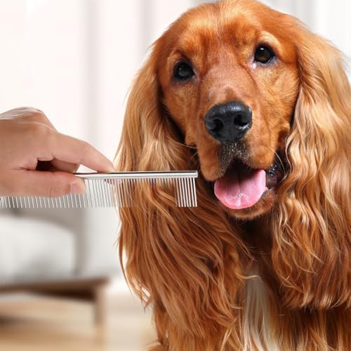QUMY Dog Comb Kit-Dematting Rake Comb for Dogs Metal Cat Dog Grooming Brush - Image 5