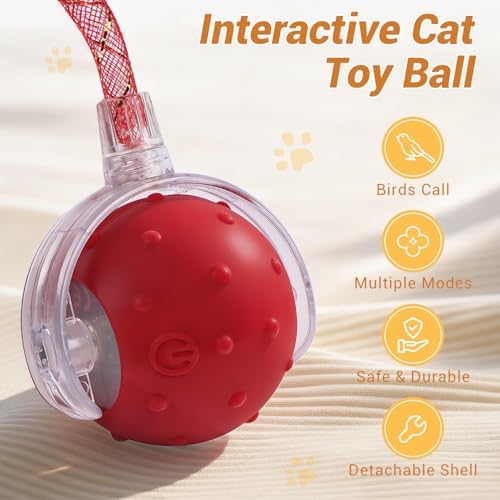 Interactive Cat Ball Toy, Motion Activated Electric Rechargeable Cat Toy - Image 2