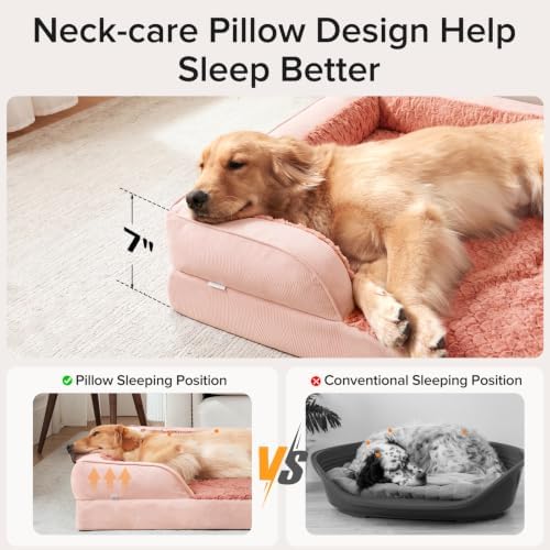 INVENHO L Plus Orthopedic Dog Bed for Large Dogs, Washable Dog Sofa with Egg-Crate Foam, Waterproof Lining and Non-Skid Bottom - Image 4