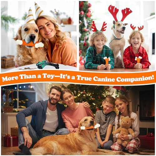 Kseroo Indestructible Dog Toys for Aggressive Chewers: Peanut Butter Flavored Hard Nylon Bone Chew Toys, Tough Dog Chew Toys for Large Dogs, Dog Toys to Keep Them Busy for Medium Large Breed, Orange - Image 4