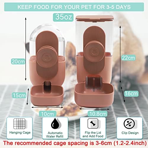 Rabbit Feeder, Bunny Water Bottle Dispenser, Pet Ferret Cage Food Bowl - Image 2