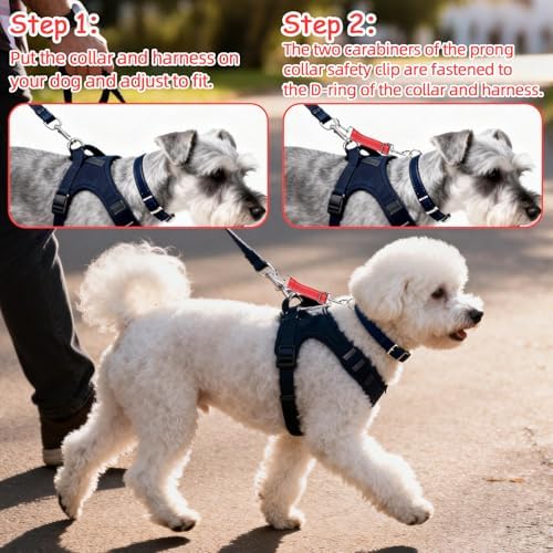 YUEPET Dog Safety Collar Clips 2 Pack Adjustable Prong Collar Backup Clips - Image 6