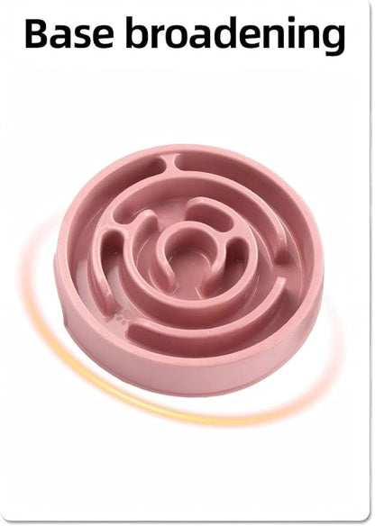 Pet Slow Feeder Bowl - Anti-Choking Maze Design, Universal for Dogs & Cats, Anti-Slip & Anti-Tip (Bowl-Pink)