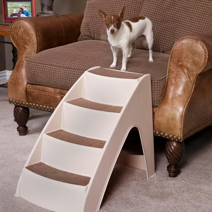 PetSafe CozyUp Dog Stairs - 4 Step Design Pet Stairs - Dog Steps for High Beds, Sofa - Pet Steps Safety Features include Siderails, Non-Slip Pads, Durable, Lightweight, Support up to 70 lbs, Tan - Image 3