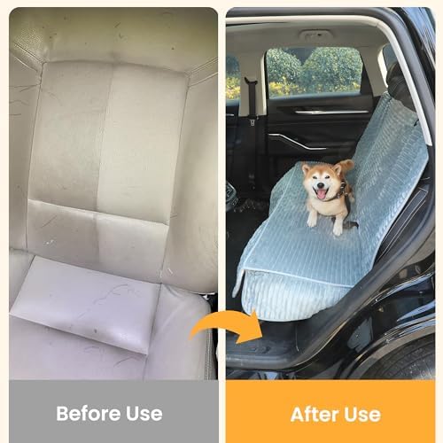 Dog Car Seat Cover, Waterproof Non-Slip Pet Mat, Bluegrey Back Seat - Image 6