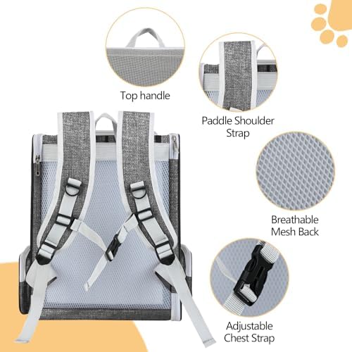 Cat Backpack Carrier Large Pet Backpack for Small Dog Medium Cat Puppy Kitten Bunny up to 15lbs, Ventilated Mesh Dog Collapsible Travel Backpack for Hiking Walking Outdoor - Image 4