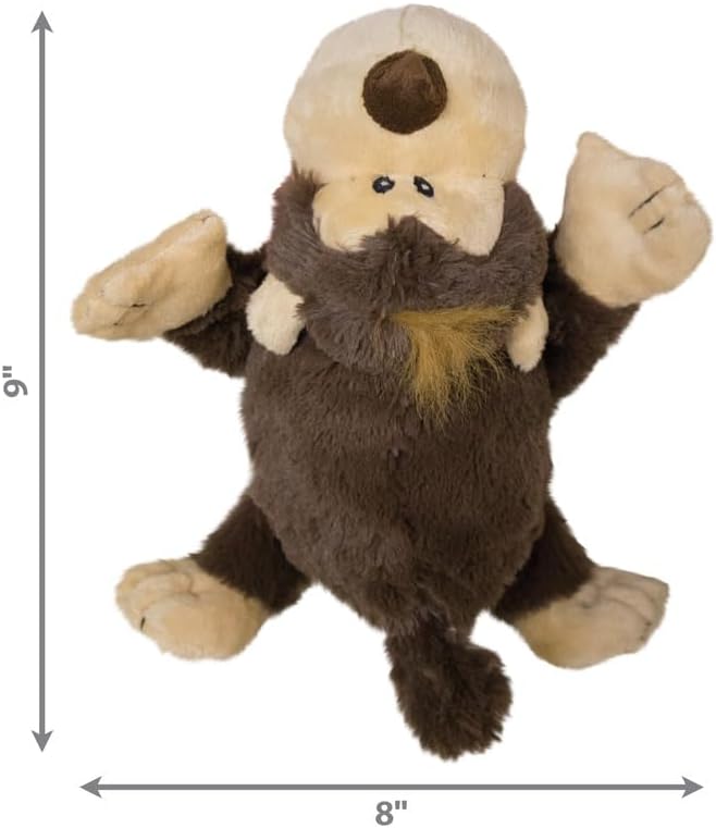 KONG Cozie Funky Monkey, Squeaky Plush Dog Toy, for Medium Dogs