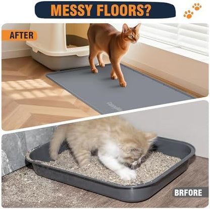 Cat Litter Mat, 34"x22" Waterproof Silicone, Litter Trapping - Image 3