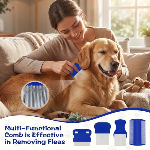 WRW Flea Combs for Dogs and Cats, Stainless Steel, 7 Pack - Image 5