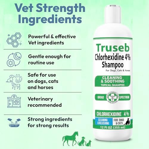 Truseb Topical Chlorhexidine 4% Shampoo for Dogs, Cats, and Horses with Plum/Blueberry Scent - 12 oz - Made in U.S.A (Chlorhexidine 4% Shampoo, 12 oz) - Image 6