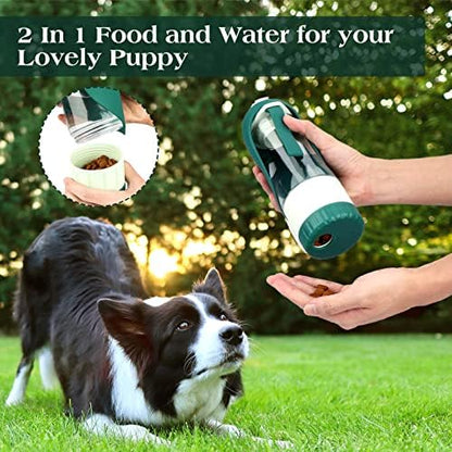 TIOVERY Upgraded Dog Water Bottle, Portable Dog Cat Puppy Pet Water Dispenser Feeder with Drinking Cup and Food Container Leak Proof for Outdoor Walking, Travel, Hiking 12OZ - Image 6