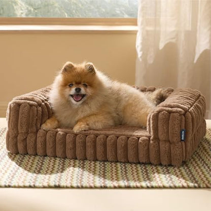 Bedsure ComfyFleece™ Memory Foam Orthopedic Small Dog Bed with Sides 24" by BEDSURE