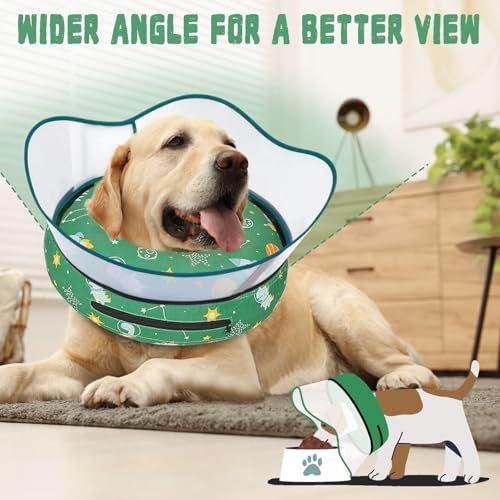 Elevated Inflatable Dog Cone Collar to Stop Licking, Dog Donut Collar After Surgery, Soft Dog Cone Alternative for Small Medium Large Dogs - Image 5
