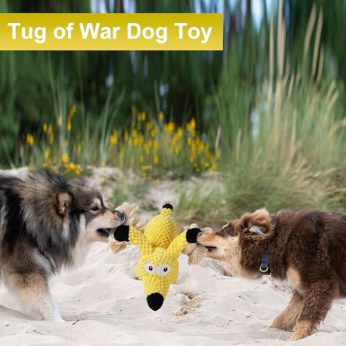 Letsmeet Squeaky Plush Dog Toys - Rope-Designed Interactive Dog Chew Toy for Large Dogs, Puppy Toys for Tug of War, Durable Pet Toys for Dogs - Image 5