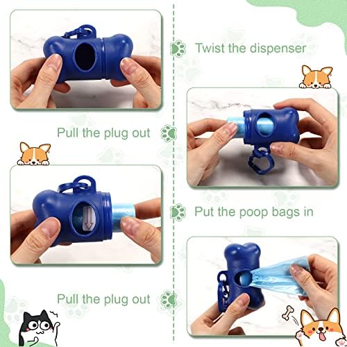 Perkoop 80 Pcs Dog Poop Bag Dispenser with Dog Waste Bags, Bone Shape - Image 4