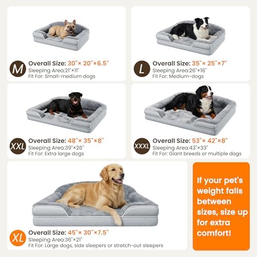 Orthopedic Dog Bed for Extra Large Dogs, 45"x30" XL Dog Couch Bed - Image 2
