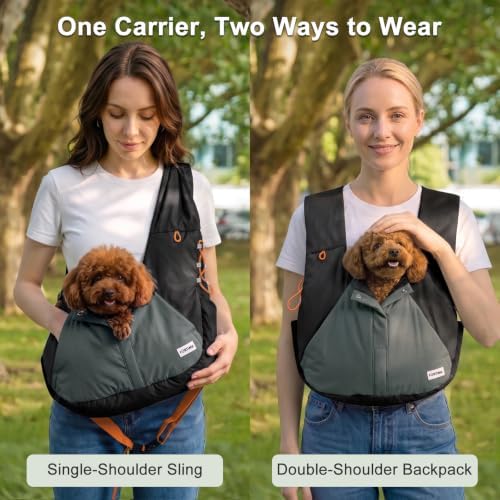 FURTIME Dog Sling Carrier, Puppy Sling for Small Dogs Up to 15 lbs - Image 2