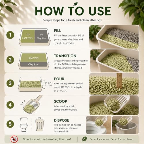 I AM TOFU - Tofu Cat Litter, Low Dust Lightweight Clumping Litter with Odor Control (10 LBS, Honey Peach) - Image 5